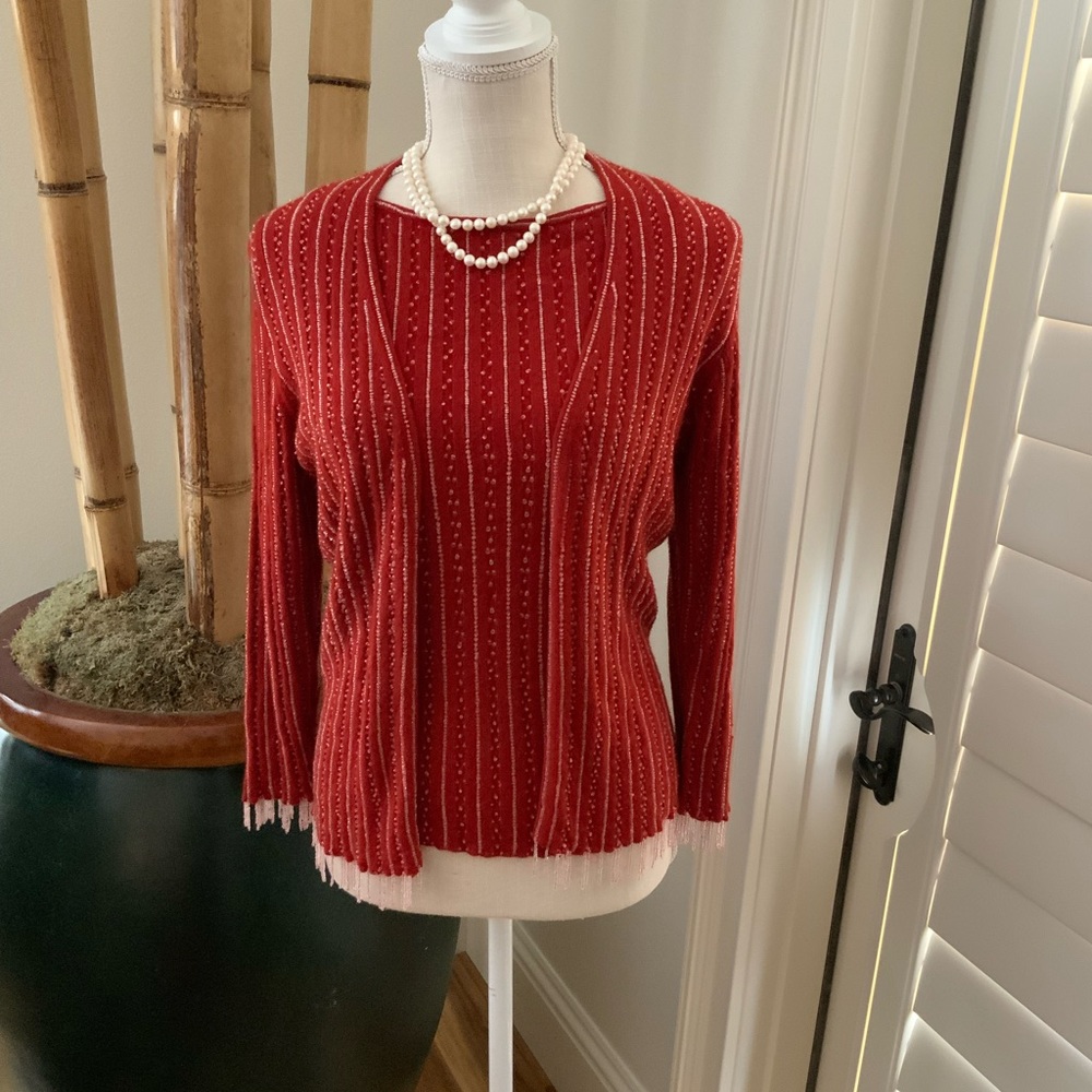 Vintage Oscar de la Renta Beaded Sweater Set